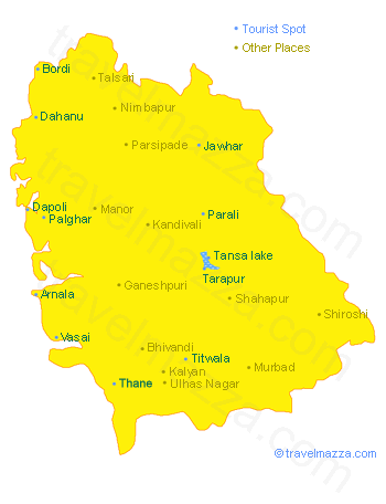 Map of thane district, map of thane, tourist map, travel map, Thane is situated on the coast of the Arabian Sea, tourist spots near thane